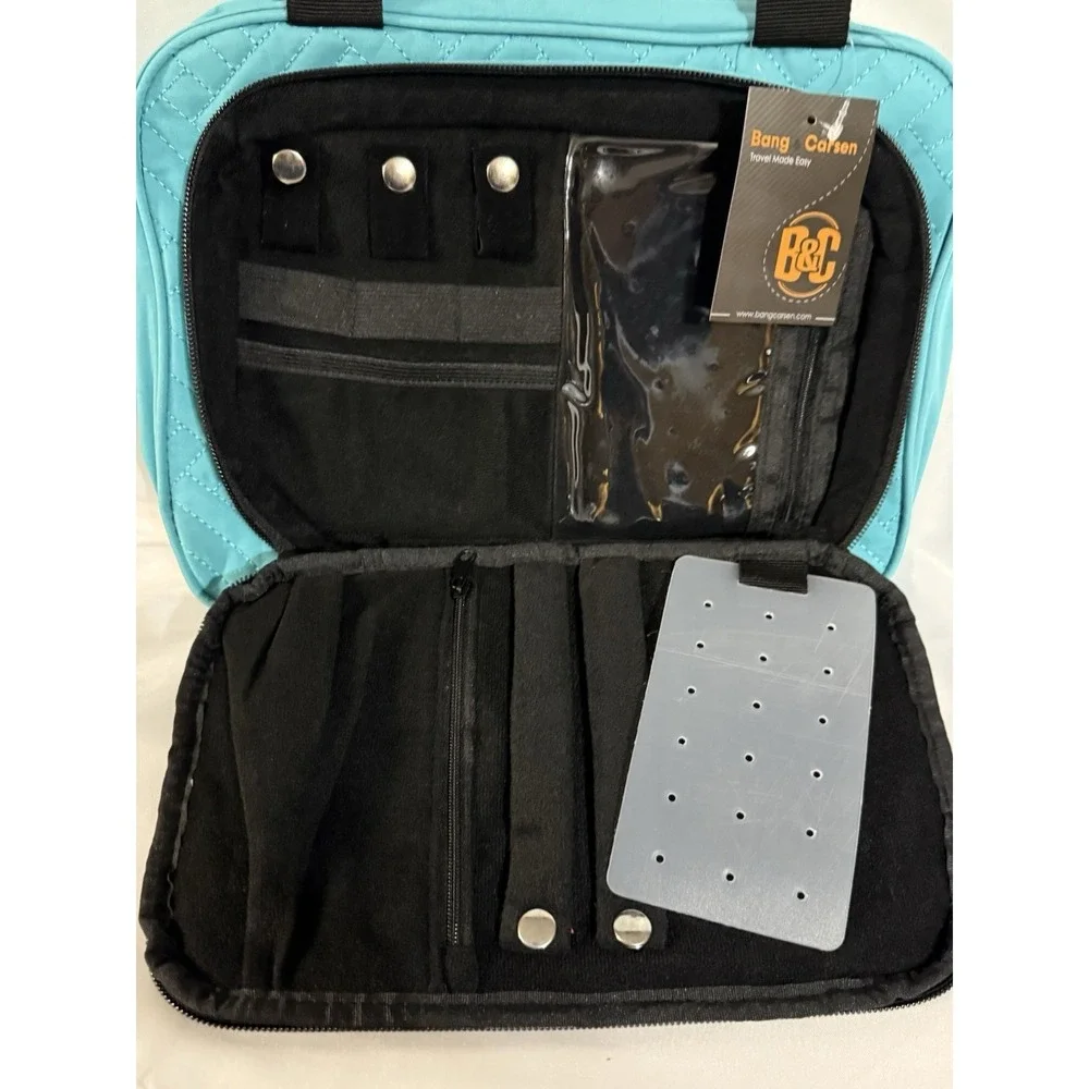B&C Large Travel Hanging Organizer Bag Turquoise Cosmetic Multi-pocket Bag